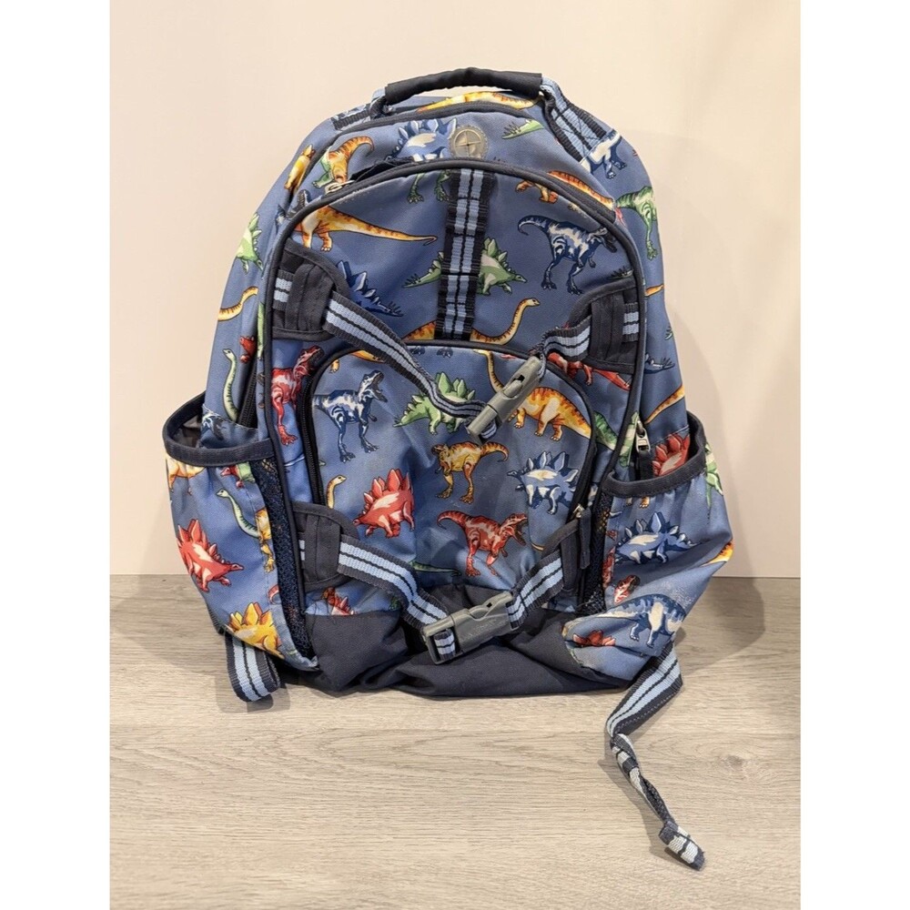 Pottery Barn Kids Mackenzie Large Backpack Blue Multi Dino Dinosaur No Monogram